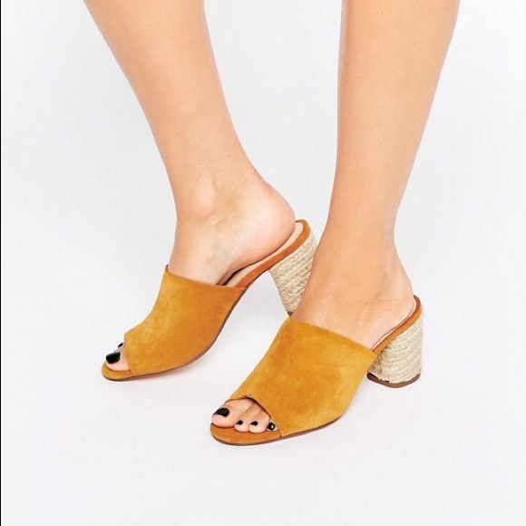 yellow leather mules